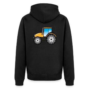 Traktor Traktoren Farmer Bauer Geschenk - Unisex Premium Bio Zip Hoodie - Schwarz - Hinten - Nico (187cm)