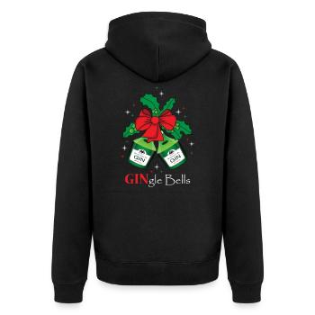 Gin Alcool Gingle Bells - Veste à capuche bio Premium Unisexe - noir - Dos - Nico (187cm)