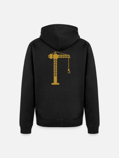 Crane construction site - Unisex Premium Organic Zip Hoodie - black
