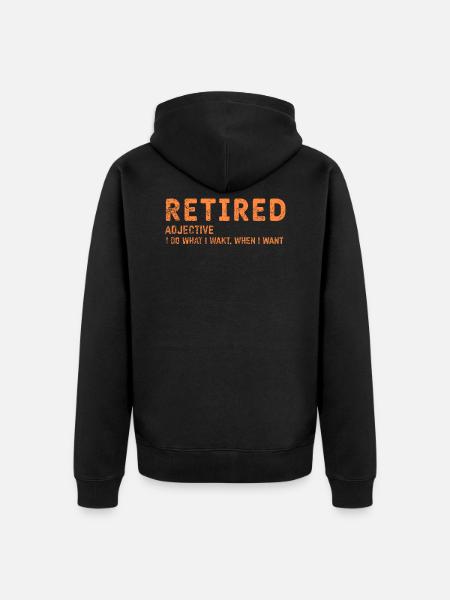 Rente Rentner Geschenk - Unisex Premium Bio Zip Hoodie - Schwarz