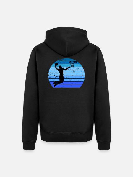 basketball - Unisex Premium Organic Zip Hoodie - black