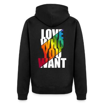 Gay Pride - Veste à capuche bio Premium Unisexe - noir - Dos - Nico (187cm)