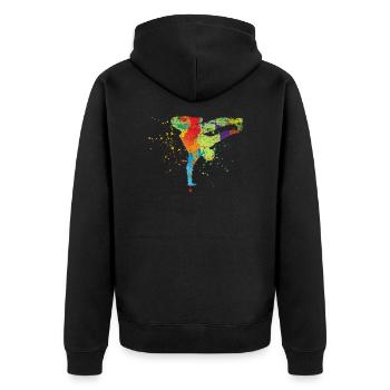 breakdancer - Unisex Premium Organic Zip Hoodie - black - Back - Nico (187cm)