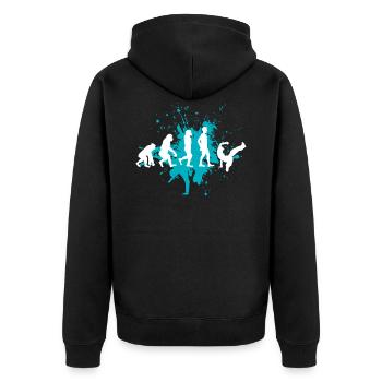 Breakdancer - Unisex Premium Organic Zip Hoodie - black - Back - Nico (187cm)