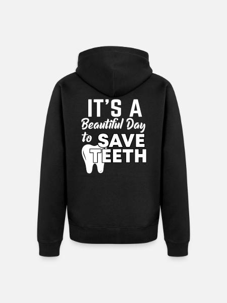 Dentist funny saying - Unisex Premium Organic Zip Hoodie - black