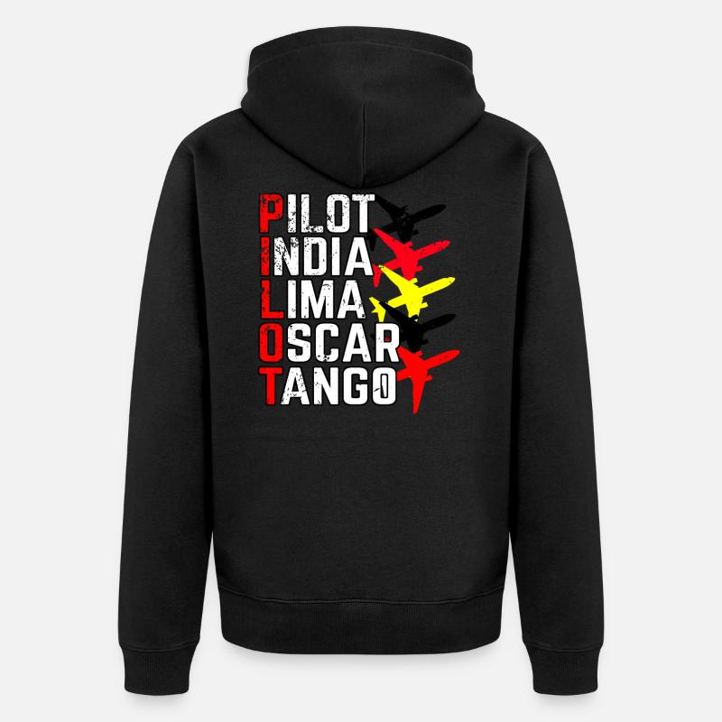 Pilotnphabet - Veste à capuche bio Premium Unisexe - noir