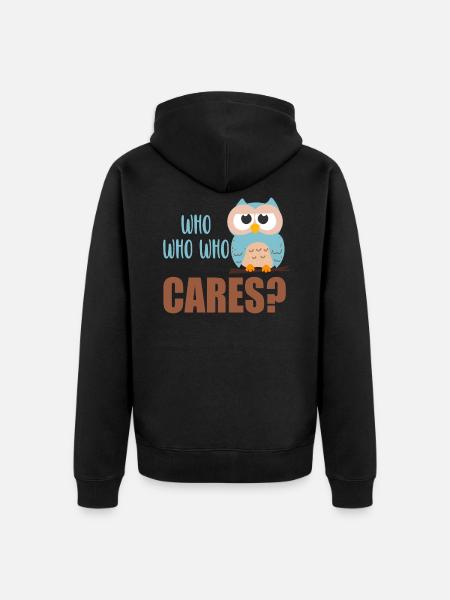 Chouette hibou hibou - Veste à capuche bio Premium Unisexe - noir