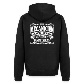 mécanicien le seul le vrai - Veste à capuche bio Premium Unisexe - noir - Dos - Nico (187cm)