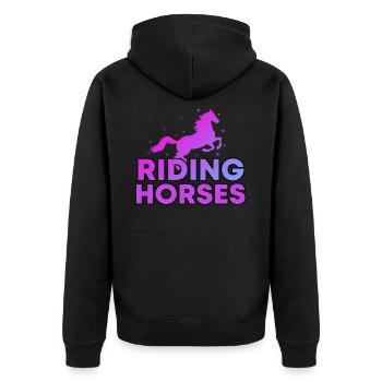 Équitation - Veste à capuche bio Premium Unisexe - noir - Dos - Nico (187cm)
