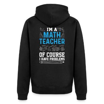 professeur de mathématiques - Veste à capuche bio Premium Unisexe - noir - Dos - Nico (187cm)