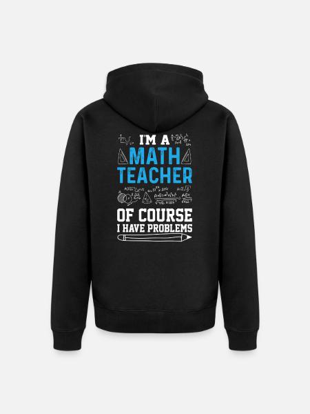 math teacher - Unisex Premium Organic Zip Hoodie - black