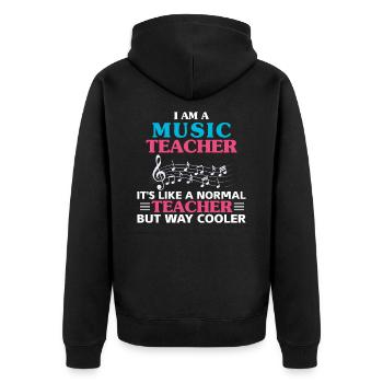Musik Lehrer - Unisex Premium Bio Zip Hoodie - Schwarz - Hinten - Nico (187cm)