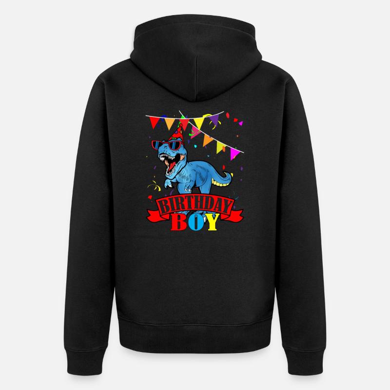Dinosaure idée cadeau anniversaire garçon - Veste à capuche bio Premium Unisexe - noir