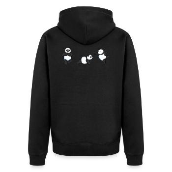 Panda Yoga Meditation Zen Namaste Gymnastik - Unisex Premium Bio Zip Hoodie - Schwarz - Hinten - Nico (187cm)