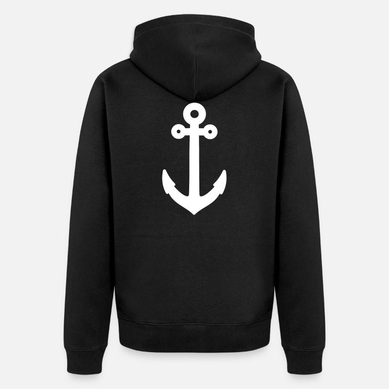 Anker - Unisex Premium Bio Zip Hoodie - Schwarz