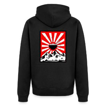 Ramen - Unisex Premium Organic Zip Hoodie - black - Back - Nico (187cm)