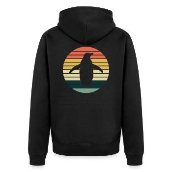 Pingouin rétro pingouin - Veste à capuche bio Premium Unisexe - noir - Dos - Nico (187cm)