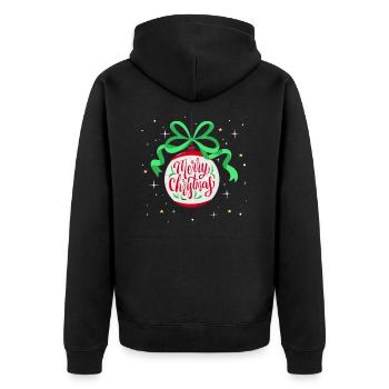 Illustration de Noël rétro Vintage Noël renne - Veste à capuche bio Premium Unisexe - noir - Dos - Nico (187cm)