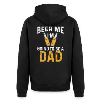 BEER ME I'm going to be a DAD - Unisex Premium Organic Zip Hoodie - black - Back - Nico (187cm)