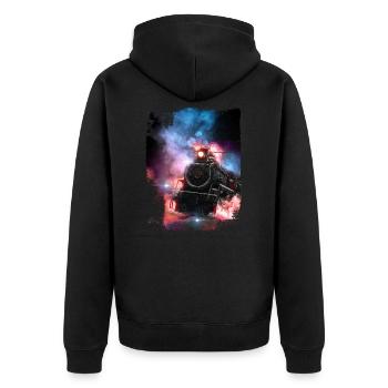 Steam Locomotive Railroad Locomotive Train Train - Unisex Premium Organic Zip Hoodie - black - Back - Nico (187cm)