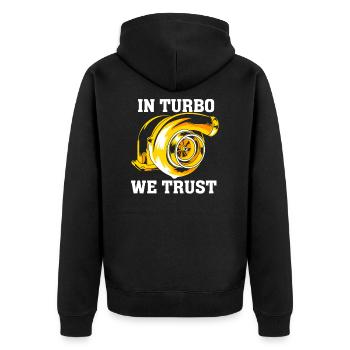 Auto Mechaniker Turbo Tuner Motor Tuning Geschenk - Unisex Premium Bio Zip Hoodie - Schwarz - Hinten - Nico (187cm)