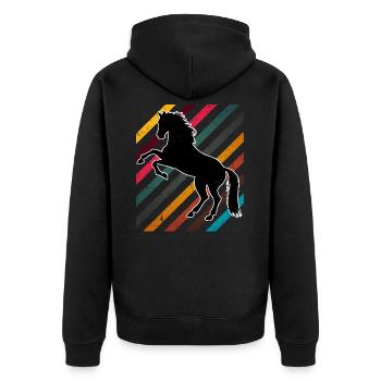Chevaux de cheval Vintage - Veste à capuche bio Premium Unisexe - noir - Dos - Nico (187cm)