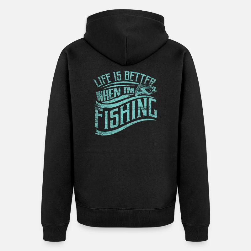 pêche - Veste à capuche bio Premium Unisexe - noir