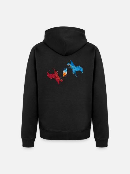 Dragon dice game fantasy - Unisex Premium Organic Zip Hoodie - black