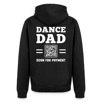 Dance Dad - Scan For Payment - Unisex Premium Bio Zip Hoodie - Schwarz - Hinten - Nico (187cm)