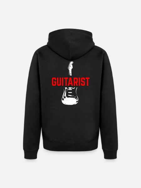 guitar - Unisex Premium Organic Zip Hoodie - black