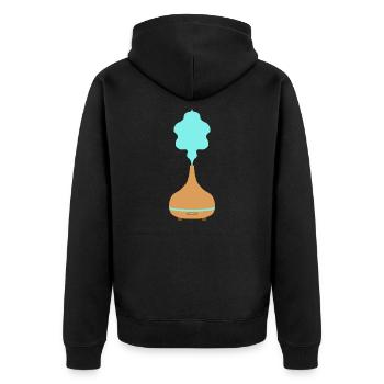 Aroma Diffuser / Fragrance Lamp / Room Humidifier - Unisex Premium Organic Zip Hoodie - black - Back - Nico (187cm)