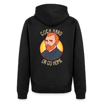 Kunst Maler Gemälde Van Gogh Malen Impressionismus - Unisex Premium Bio Zip Hoodie - Schwarz - Hinten - Nico (187cm)