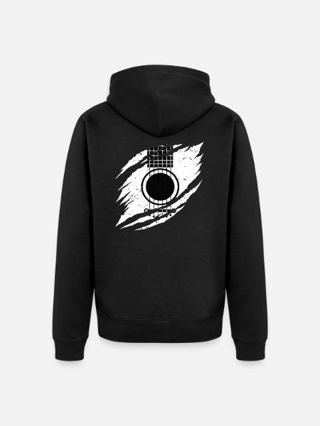 Gitar med gitar - Premium økologisk unisex-hettejakke - svart