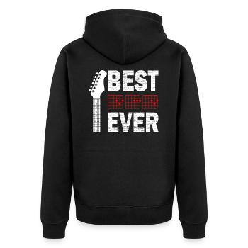 Best Dad Ever - Unisex Premium Bio Zip Hoodie - Schwarz - Hinten - Nico (187cm)