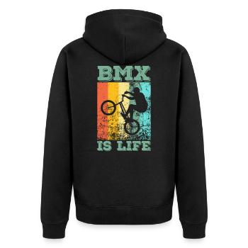 BMX is life BMX rider bike saut vélo - Veste à capuche bio Premium Unisexe - noir - Dos - Nico (187cm)