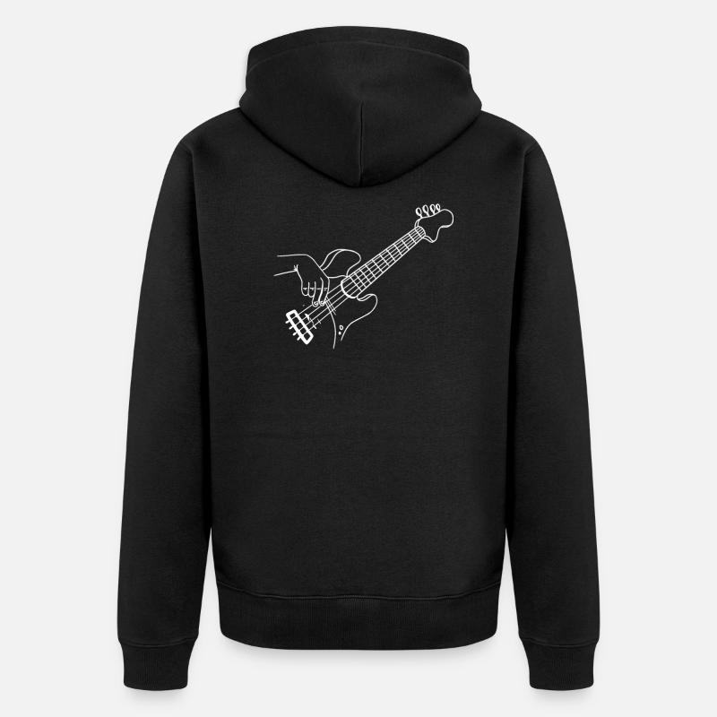 Gitara akustyczna - Ekologiczna rozpinana bluza z kapturem Premium unisex - czarny