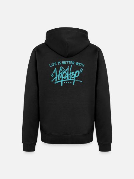 Hip Hop - Unisex Premium Organic Zip Hoodie - black