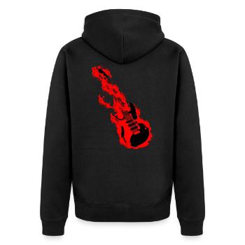 Guitar on fire rocker guitariste rock and roll - Veste à capuche bio Premium Unisexe - noir - Dos - Nico (187cm)