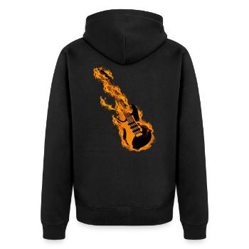 Brûler des guitares de guitare rock and roll - Veste à capuche bio Premium Unisexe - noir - Dos - Nico (187cm)