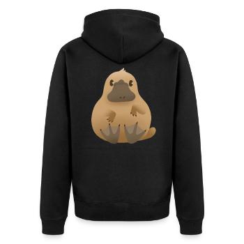 Platypus (platypus) - Unisex Premium Organic Zip Hoodie - black - Back - Nico (187cm)