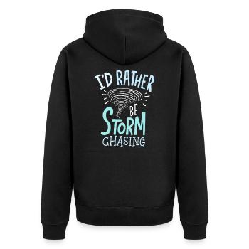 Tornado storm storm chaser weather storm chase gift - Unisex Premium Organic Zip Hoodie - black - Back - Nico (187cm)