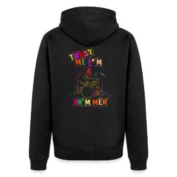 TAMBOURS - Veste à capuche bio Premium Unisexe - noir - Dos - Nico (187cm)