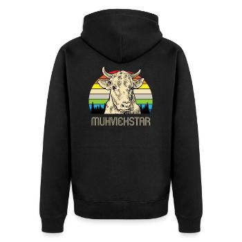 Éleveur de vaches vache Muhviehstar - Veste à capuche bio Premium Unisexe - noir - Dos - Nico (187cm)