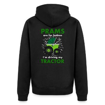 Tracteur agriculteur bébé poussette tracteurs - Veste à capuche bio Premium Unisexe - noir - Dos - Nico (187cm)