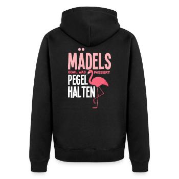 Mädels Pegel Halten Flamingo Party Gruppe Alkohol - Unisex Premium Bio Zip Hoodie - Schwarz - Hinten - Nico (187cm)