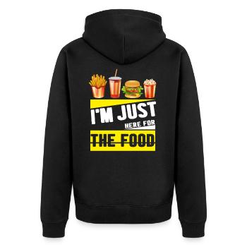I’m just here for the food - Nourriture/Fast Food - Veste à capuche bio Premium Unisexe - noir - Dos - Nico (187cm)