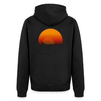 Angler - Unisex Premium Bio Zip Hoodie - Schwarz - Hinten - Nico (187cm)