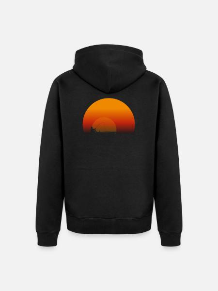 angler - Unisex Premium Organic Zip Hoodie - black