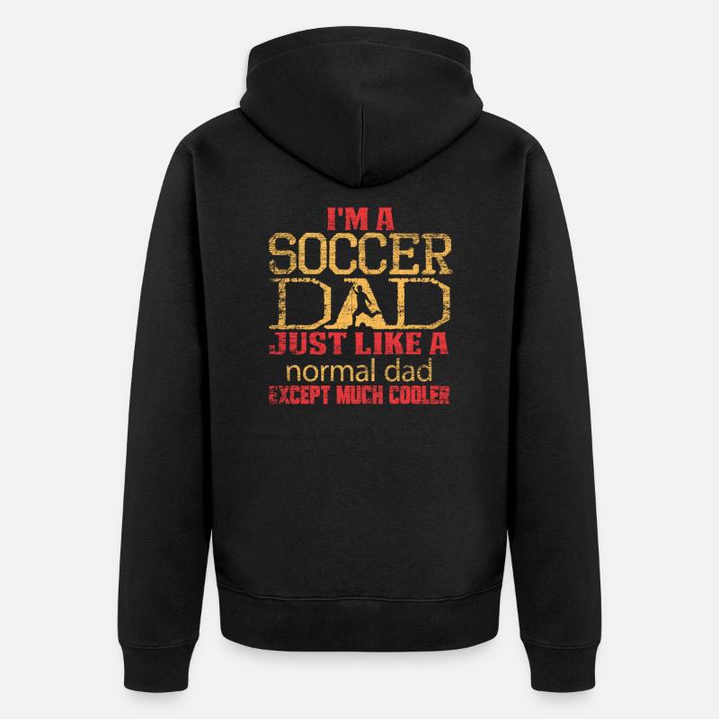 Fußball Papa - Unisex Premium Bio Zip Hoodie - Schwarz