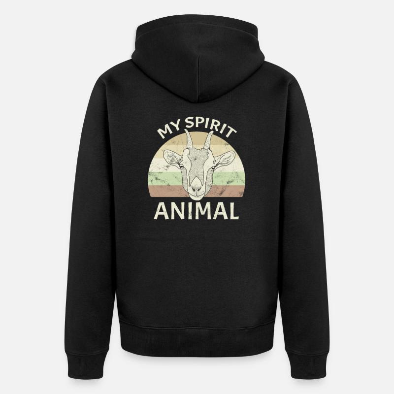 Animal d'esprit de chèvre - Veste à capuche bio Premium Unisexe - noir